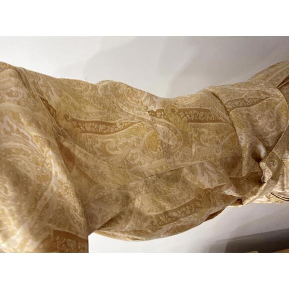 Vintage Yellow Paisley Button Front Dress with Pleated Skirt Set - Picture 9 of 13